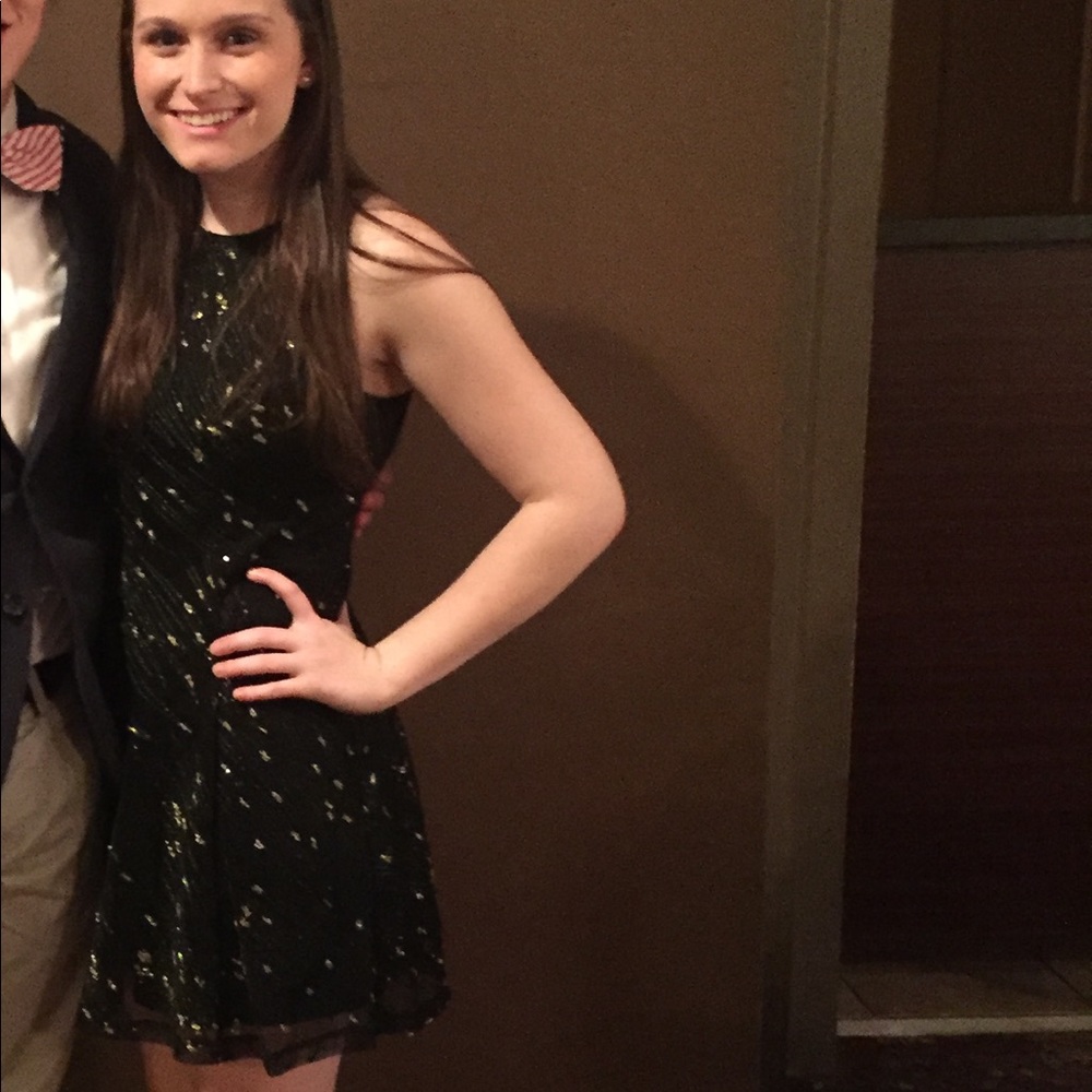 BCBGeneration Black and gold cocktail dress